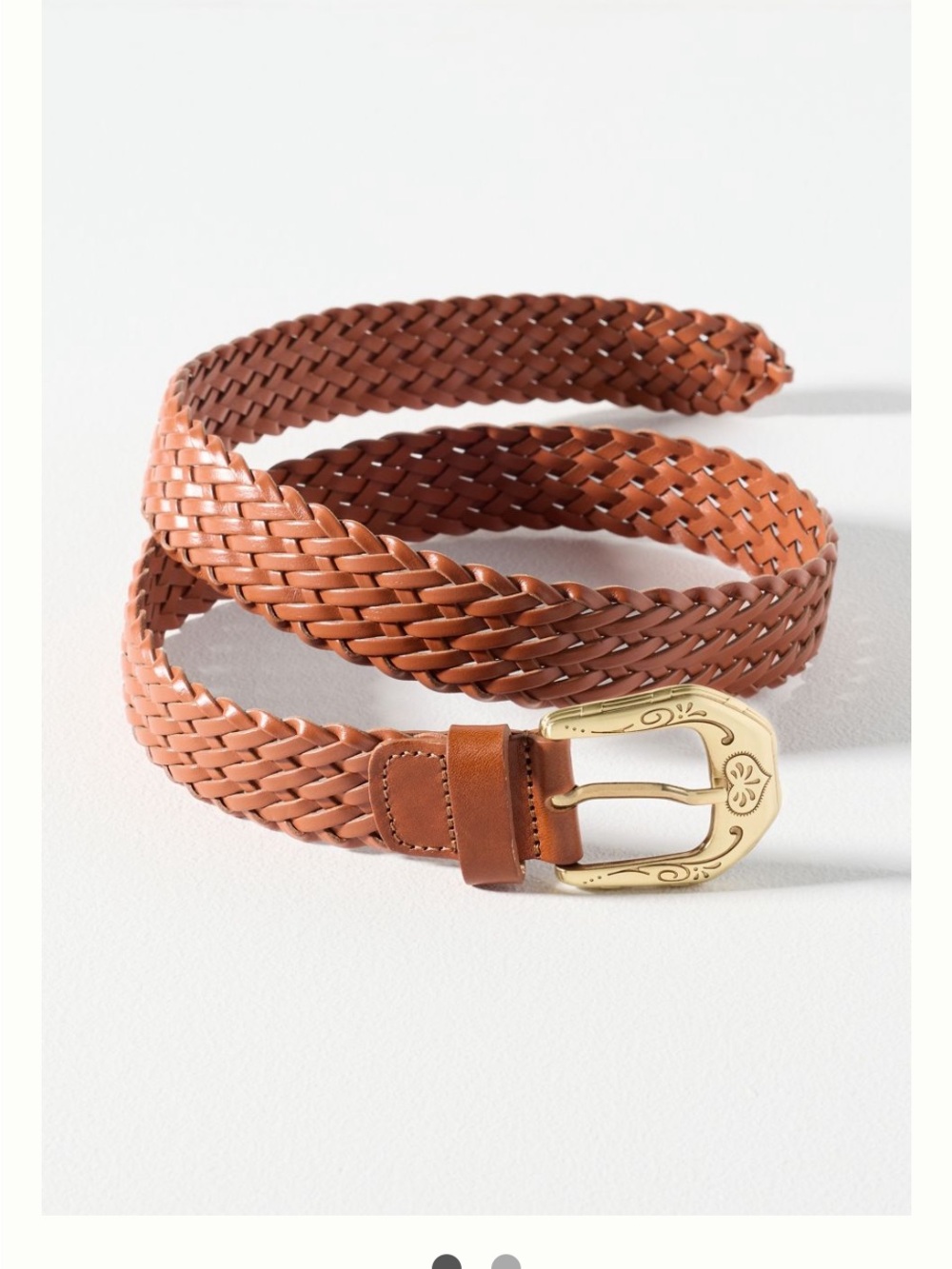 Anthropologie Women’s Western Buckle Leather Woven Belt Size Small